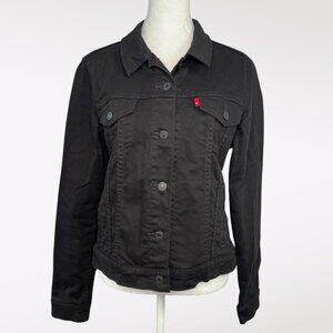 Levi’s Black Trucker Denim Jacket Classic Long Sleeve Stretch Medium